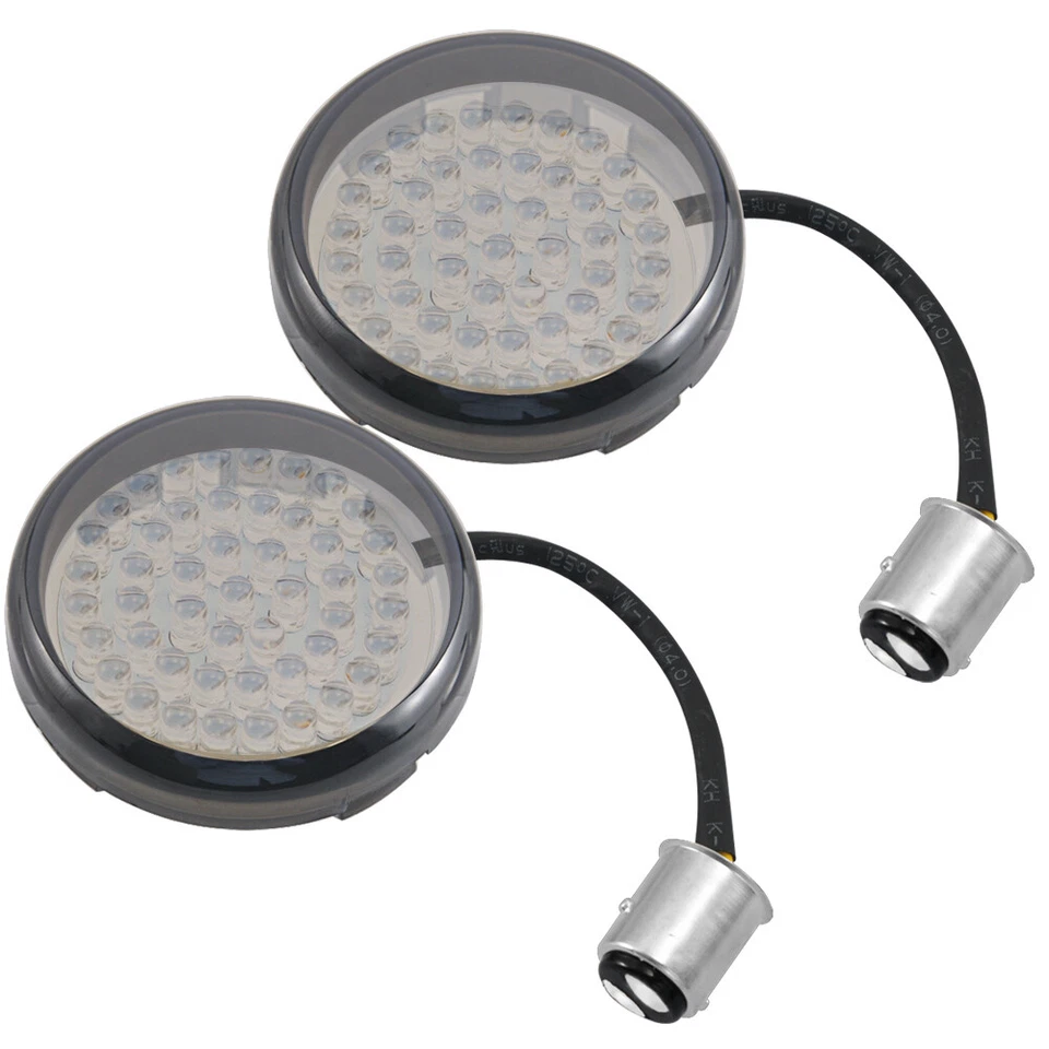 Luz intermitente de señal de giro ámbar 1157 blanca de 2" apta para Harley 883xl Foto 3 de 4