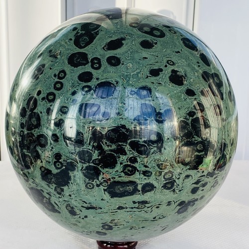 Sfera sfera cristallo stromatolite diaspro verde Kambaba occhio naturale 7780G