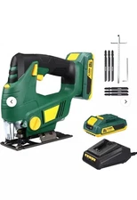20V Cordless Jigsaw with 4 Orbital Settings, Variable Speed, ±45° Bevel Cutting