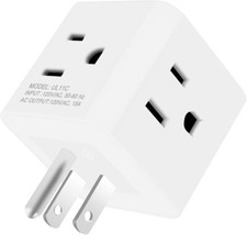 Multi Plug Outlet Splitter, 4 Way Outlet Extender 3 Prong Mini Wall Plug for Of