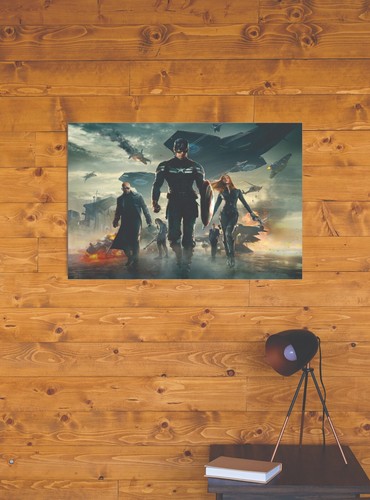 CAPTAIN AMERICA AVENGERS MARVEL STRETCHED CANVAS WALL ART READY TO HANG CP213 - Picture 2 of 7