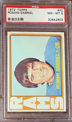 1972 Topps Football #40 Roman Gabriel Los Angeles Rams PSA 8 Nicely ...