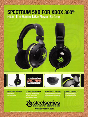 2009 SteelSeries Spectrum 5XB For Xbox 360 Original Ad / Retro Wall Art v2