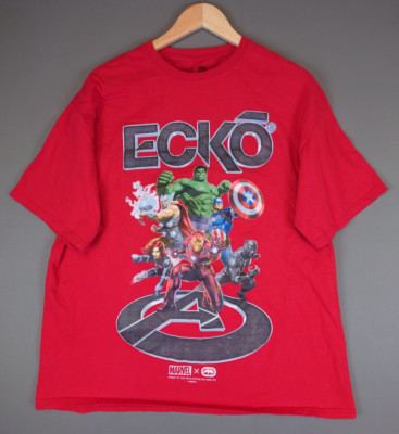 Ecko Untld x Marvel Short Sleeve Thick Cotton T Shirt Red Men's Size XL Tee