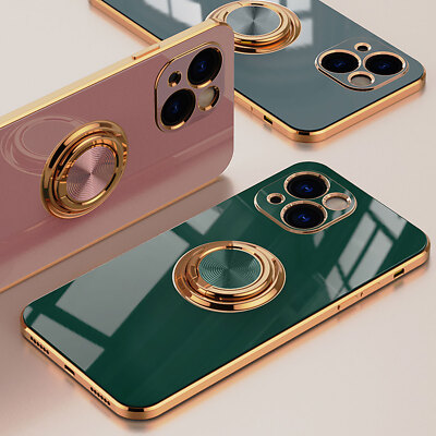 Hülle Für iPhone 16E 16 Pro Max 15 14 13 12 11 Handy Schutz Case Ring Ständer