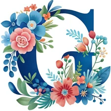 30 Custom Flowered Letter G Personalized Address Labels