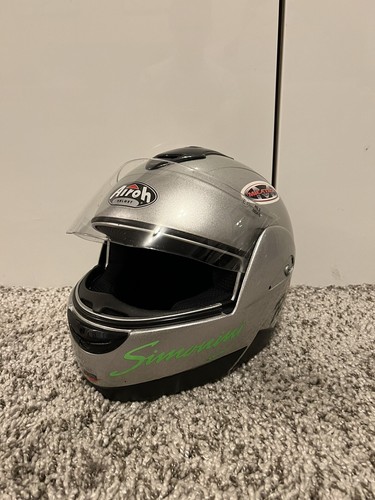 Airoh Helmet PR2000 Silver Full Face Cool Max Lining w/ carry Bag FLIP UP |  eBay