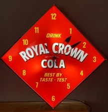 Royal Crown Cola Lighted Soda Advertising Clock Free Shipping
