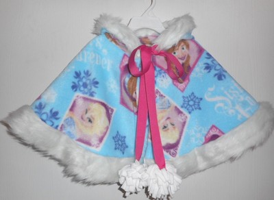 Disney Frozen Toddler Girls Coat Cape Handmade Fleece Various Sizes NEW
