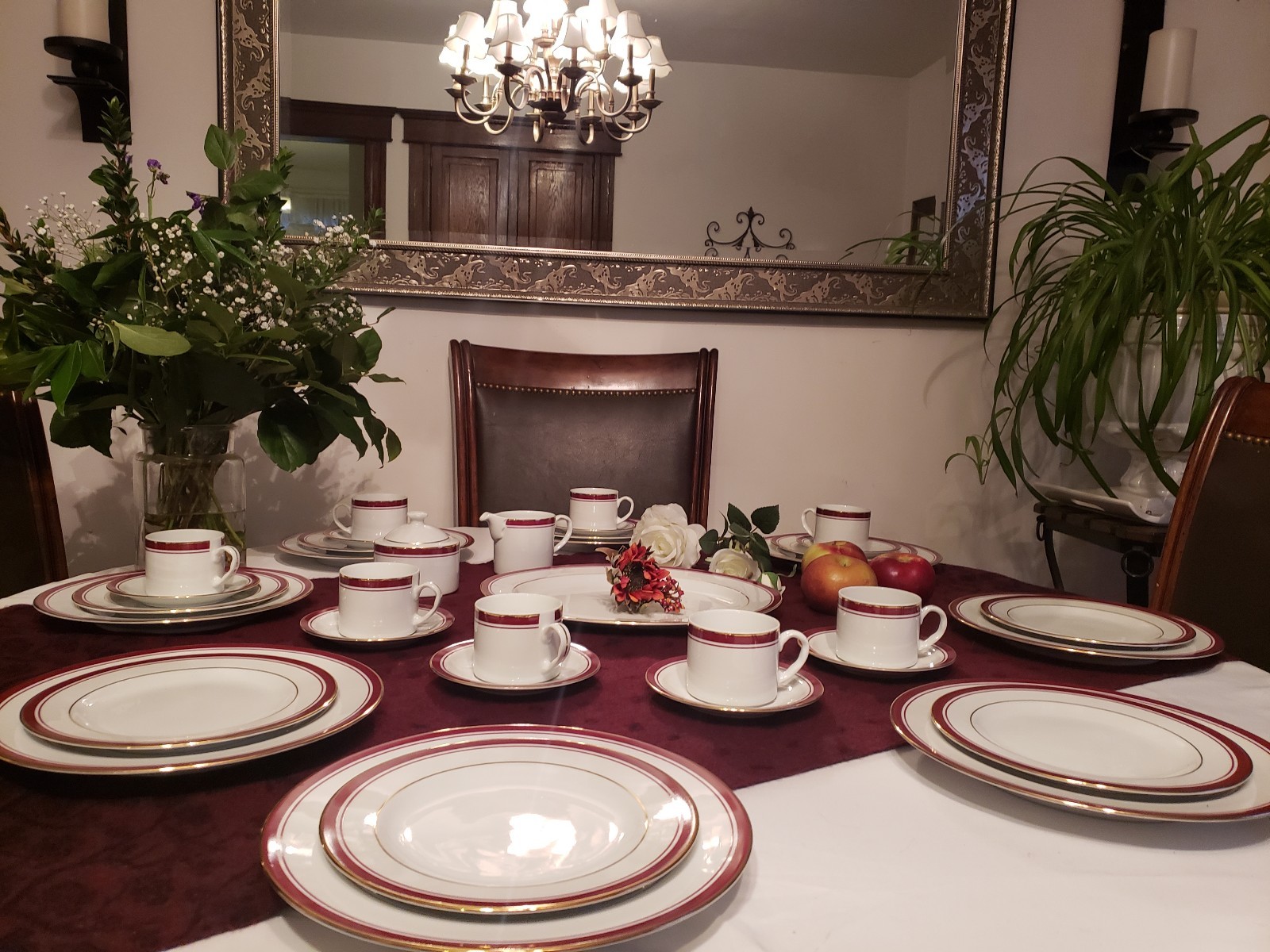 "Classics Burgundy" by Philip Kingsley - Service for 8 & Hostess Pieces - 36 pcs