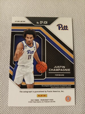 2021 JUSTIN CHAMPAGNE PANINI PRIZM GREEN AUTOGRAPHED AUTO ROOKIE