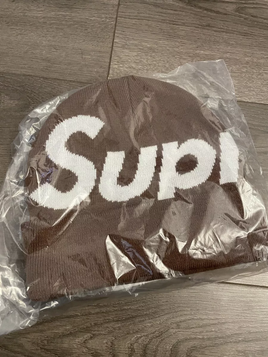 SUPREME BIG LOGO BEANIE/ BROWN/OS/ FW22 WEEK 10 (100% AUTHENTIC) BRAND NEW