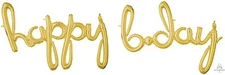35" Anagram Gold Happy Birthday 3D Script Foil Balloon Party Supplies
