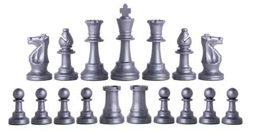 Juego de Ajedrez Pesado Archer Negro - Tablero de Vinilo, Bolsa con Plata y Piezas Naturales - Imagen 2 de 5
