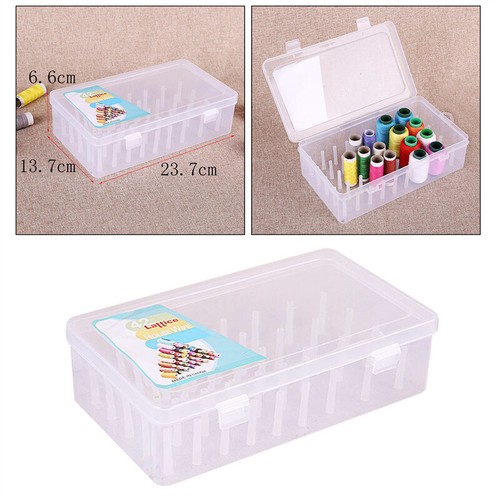 Sewing Thread Storage Box 42 Pieces Spools Bobbin Carrying Case Holder Cr.GA - Picture 4 of 10