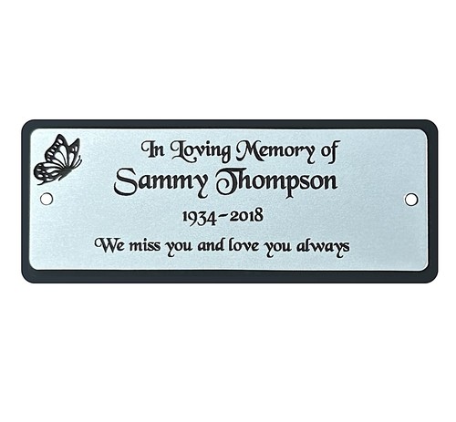 Gedenkbank Plakette, personalisiert Gedenk Grab Garten Markierung Plakette Silber - Bild 8 von 15
