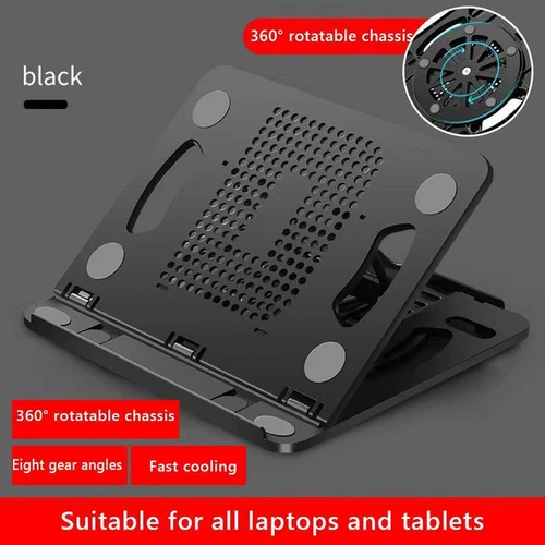 8 Levels Angle Adjustable Foldable Laptop Phone Stand for 14 in Laptop (Blac) UK