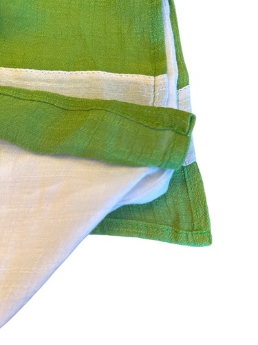 Vestido verde y blanco sin mangas 100 % seda para niñas talla 1 - Imagen 4 de 4