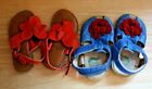 Lot 2 Pair Girls Shoes/ Sandals-Livie & Luca Blue and Gap Red Size 7 Toddler