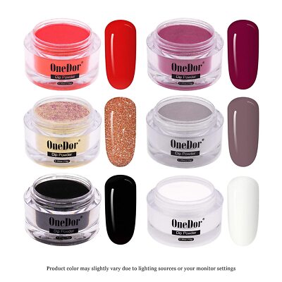 OneDor Nail Dip Powder Acrylic Color Pigment Pro Collection System (6PC,12PC)