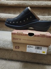 Born Leather Studded Clogs Black Size 8 "Majesty" NIB 
