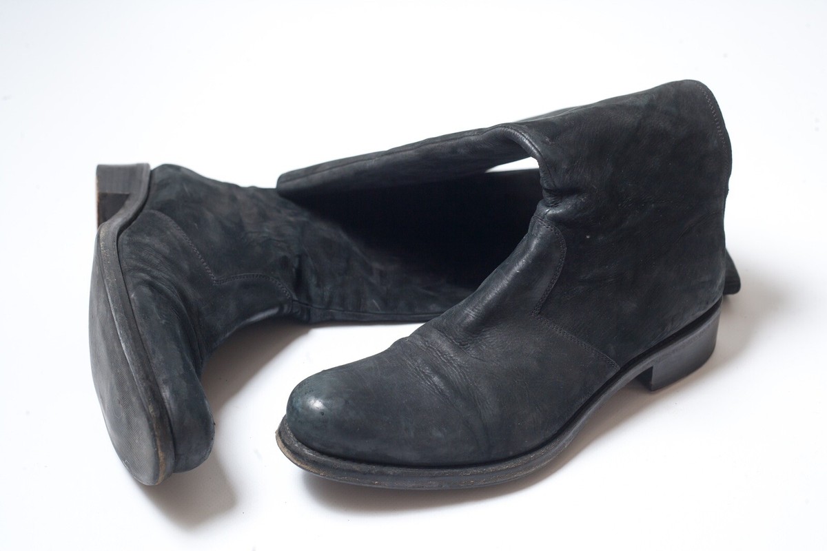 JEAN-BAPTISTE RAUTUREAU Mens Black Suede Leather High Avant Garde Boots  Size 42