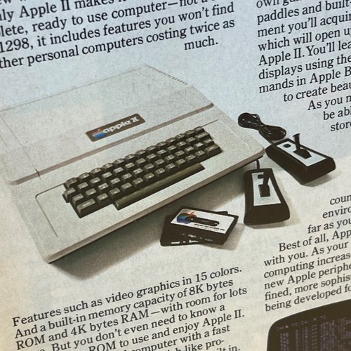 EKSKLUZYWNY "Introducing APPLE II" bardzo PIERWSZA KOLOROWA REKLAMA _ Przeczytaj dlaczego RZADKI Vintage - Zdjęcie 4 z 11