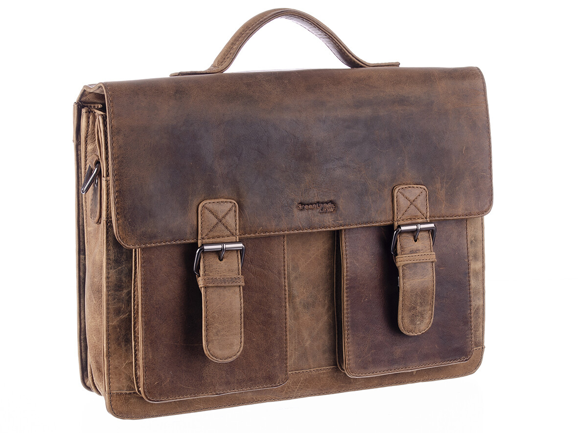 Greenland Montana Leder XL Aktentasche Businesstasche A4 Ordner 40