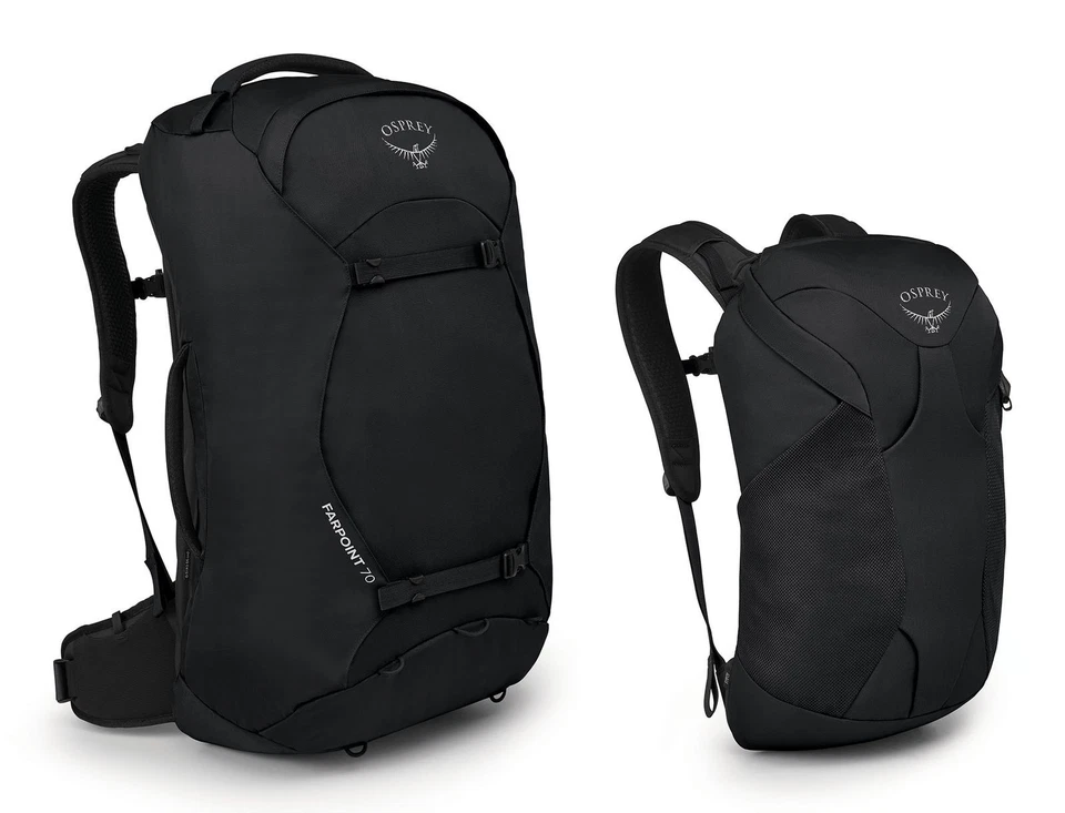Osprey Farpoint 70 Rucksack Wanderrucksack Tourenrucksack Rucksack Black schwarz - Bild 2 von 4