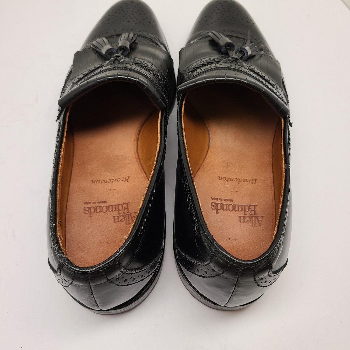 Allen Edmonds Bradenton Black Leather Kiltie Tassel Loafers 