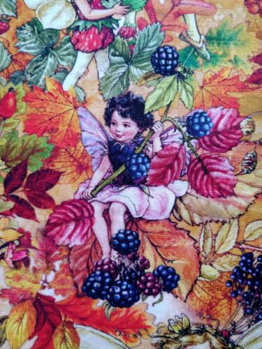 Michael Miller Fabric - VERY BERRY FAIRY - mustard - 100% Cotton per FAT QUARTER - Picture 3 of 6