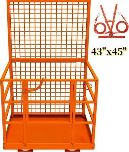 43"x45" Forklift Safety Cage Forklift Man Basket 1800lbs Forklift Work Platform