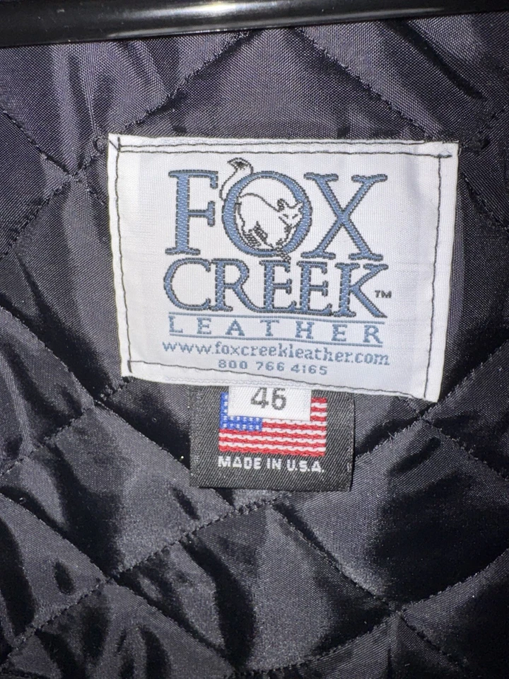 Chaqueta de moto Fox Creek de cuero y lona para hombre talla 46 (46x27) Foto 3 de 4