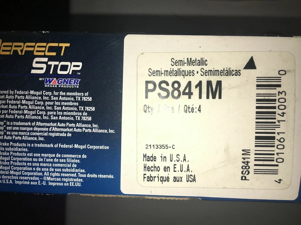 Juego de pastillas de freno de disco-SRT-4 parada perfecta delantera PS841M - C25 Foto 2 de 2