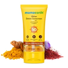 Mamaearth Ubtan Detan Sunscreen With Turmeric & Saffron For Sun Protection-50gm