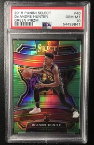 2019 Select De'Andre Hunter Green Prizm Concourse Rookie #/75 PSA 10 pop 1 of 2