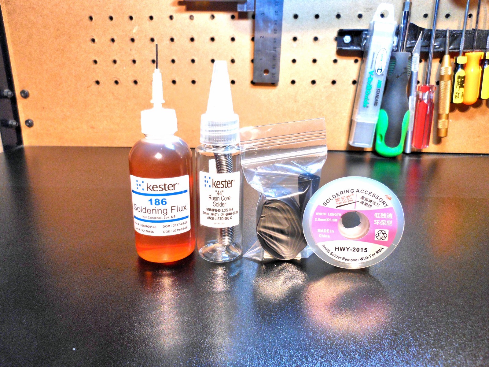 Kester 44 Rosin Solder & Kester 186 RMA Flux, Desoldering Braid & Heat