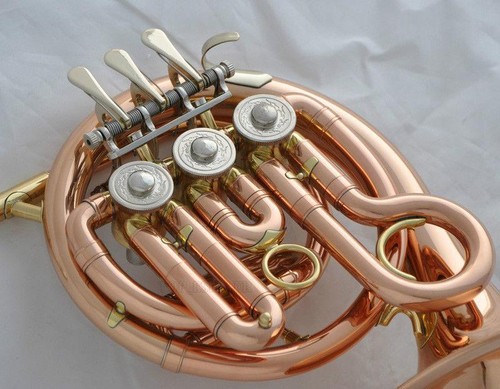 Prof Phosphor copper MiNi French Horn Bb Pocket horn Engraving Bell withCase - Picture 4 of 4