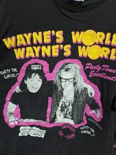 Vtg 90s 1991 Waynes World T Shirt NBC SNL Promo XL Broadway Video Made In USA