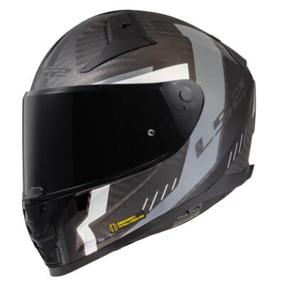 LS2 FF811 VECTOR II CARBON FIBRE  FULLFACE MOTORBIKE HELMET GRID MATT BLACK GREY