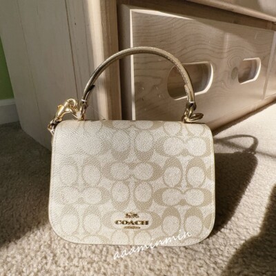 NWT COACH outlet Black Friday Lysa Top Handle Bag Signature Canvas