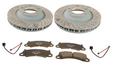 Front Brake Rotors Discs + Pads + Sensors for PORSCHE 911 Carrera S 4S GTS 991.1