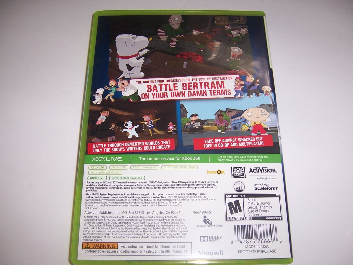 Authentic Case ONLY for FAMILY GUY - Microsoft Xbox 360 | eBay