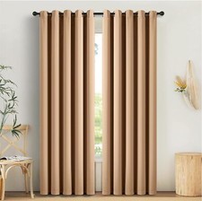 Thick Thermal Blackout Curtains Eyelet Ring Top Ready Made OF Pair Curtain Panel