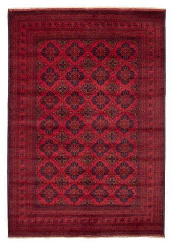 Traditional Hand-Knotted Geometric Carpet 6'7" x 9'8" Wool Area Rug
