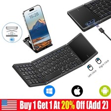 Mini Folding Wireless Bluetooth Keyboard With Touchpad for Laptop Tablet Phone