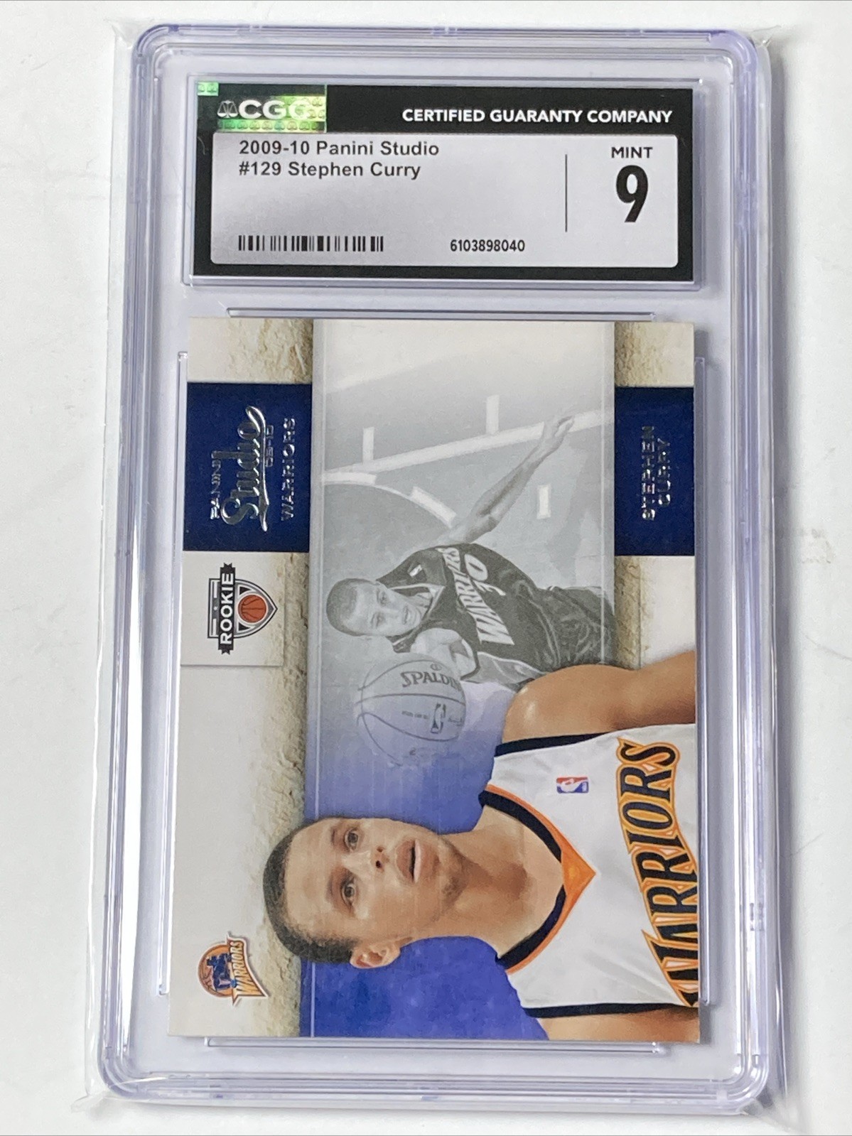 2009-10 Panini Studio - Rookie Stephen Curry #129 (RC)~CGC 9(MINT)