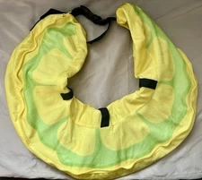 XL Lemon Slice Pool Float Tube w/ Plush Cover – Inflatable Ring Summer Float