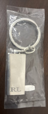 Never Opened RALPH LAUREN Keychain Accessory Rectangular Silver Tone Metal