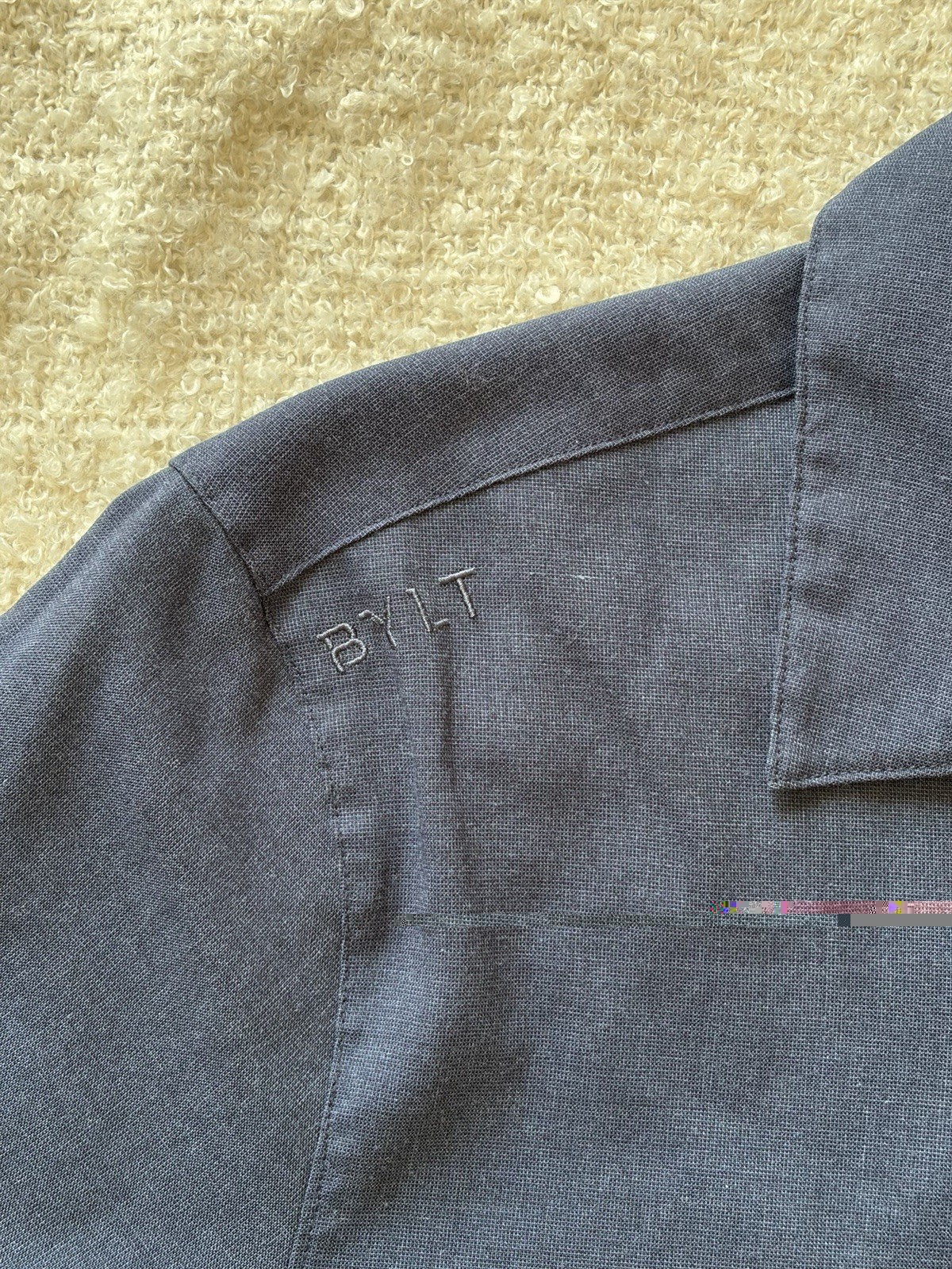 Bylt Basics Navy Medium Button Down Short Sleeve … - image 5